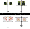 Adjustable Paper Target Stand, Frame with 8 Clips | Clear Bullseye Targets Sheet for Shooting Practice