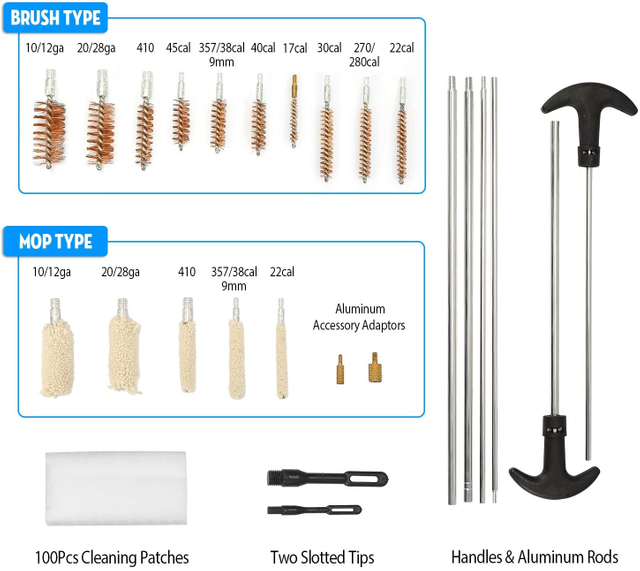 GK06 27pcs Universal Shotgun Army Military Pistol Hunting Gun Cleaning Kit With Wooden Case for sale