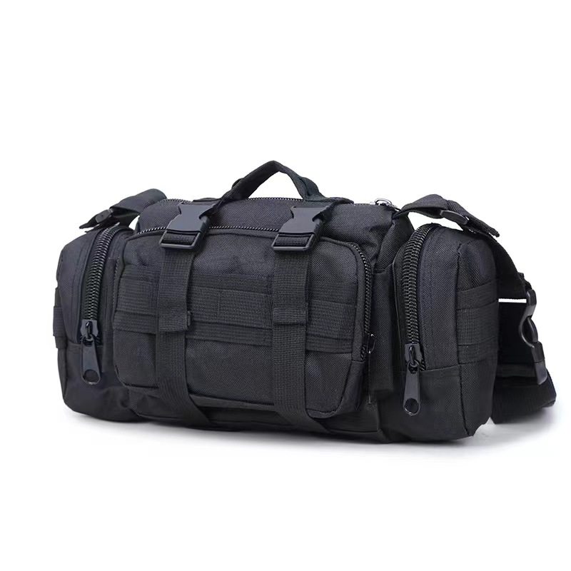 3P Military Duffel Waist Bag, Molle Bicycle/Motorcycle Waterproof Fanny Packs Camera Bag Camo EDC Utility Pouch Crossbody with Shoulder Strap Hand Carry