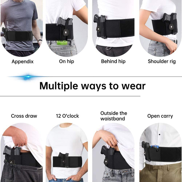 Tactical Pistol Holster Military Portable Hidden Holster Wide Belt Mobile Phone Holster Outdoor Hunting Shooting Defense Holster