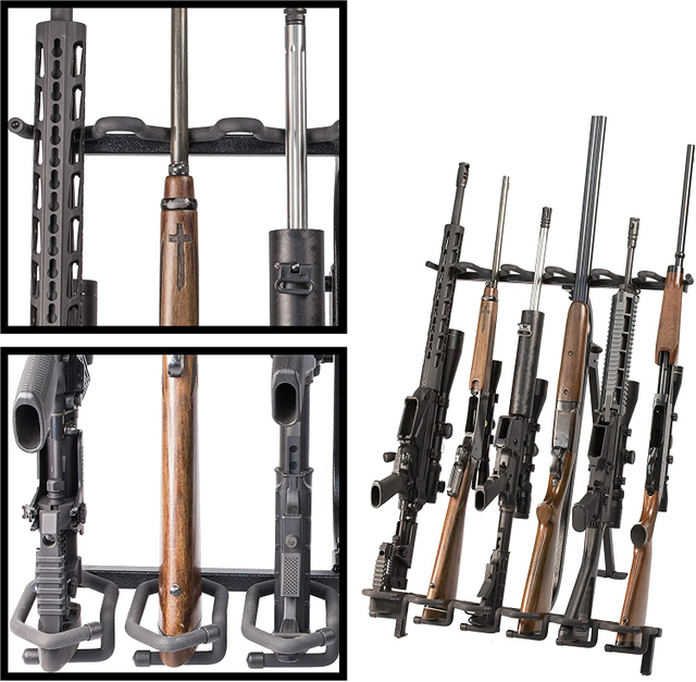 Displays Portable Gun Rack And Bow Holder - Tactical Freestanding Folding Firearm Stand Holds Any Rifle Or Bow - Keeps Guns Organized at The Shooting Range