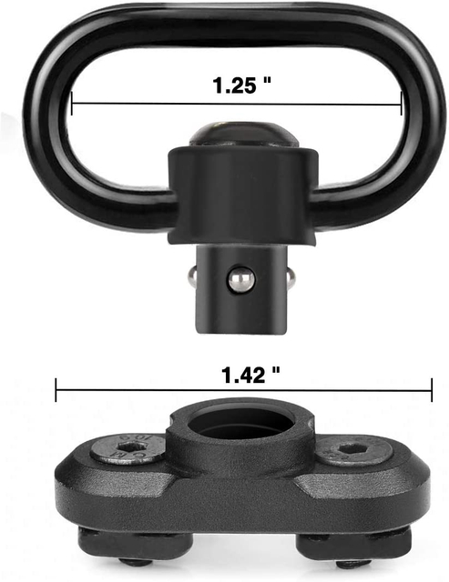 2 Point Sling & Mloc Sling Mount - Adjustable Extra Long Two Point Traditional Rifle Sling with 2 Pack 1.25" QD Sling Swivels Mounts for M Lock Rail System