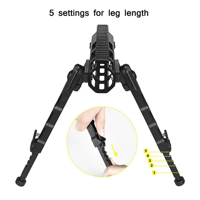 Tiltable Foldable Quick Release Bipod with S-Lock, 7-9 Inches