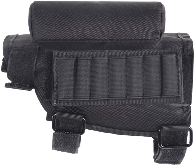 Rifle Buttstock, Hunting Shooting Tactical Cheek Rest Pad Ammo Pouch with 7 Shells Holder