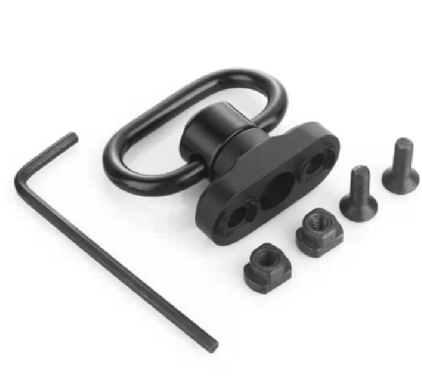 Cross-border Hot-selling Floating Quick Release M-Lok Tactical Sling Swivel Flat Bottom Double Ring Sling Buckle QD Quick-Release Buckle (with Screw Base)
