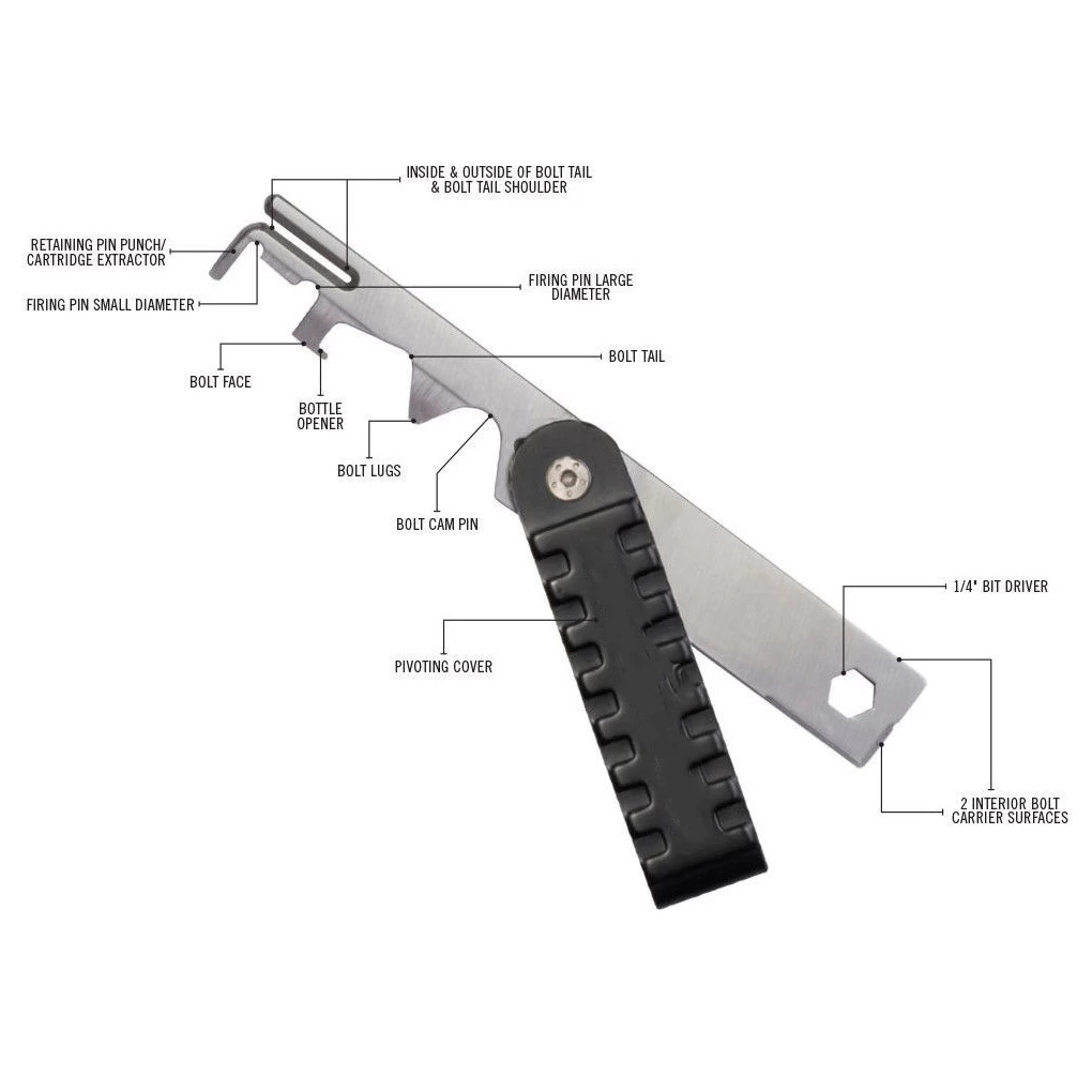 Grip Carbon Multi-Scraper - Clean All Major Bolt Carrier Parts Gunsmithing Cleaning Rebuild And Maintenance