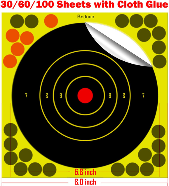 8 Inch Stick & Splatter Self Adhesive Shooting Targets