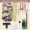 Rifle Pistol Gun Cleaning Kit for 22LR .22 Cal with Gun Snakes, Bore Chamber Brushes, 32inch Brass Cleaning Rod, Cotton mop, in Compact Zippered Case