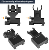 Flip Up Rear Front and Iron Sights Best Backup fits Picatinny & Weaver Rails Black