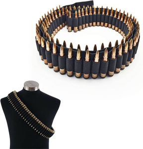 100 Rounds 56" Rifle Pistol Bullet Cartridge Bandolier Ammo Belt Shell Holder Hunting Shooting