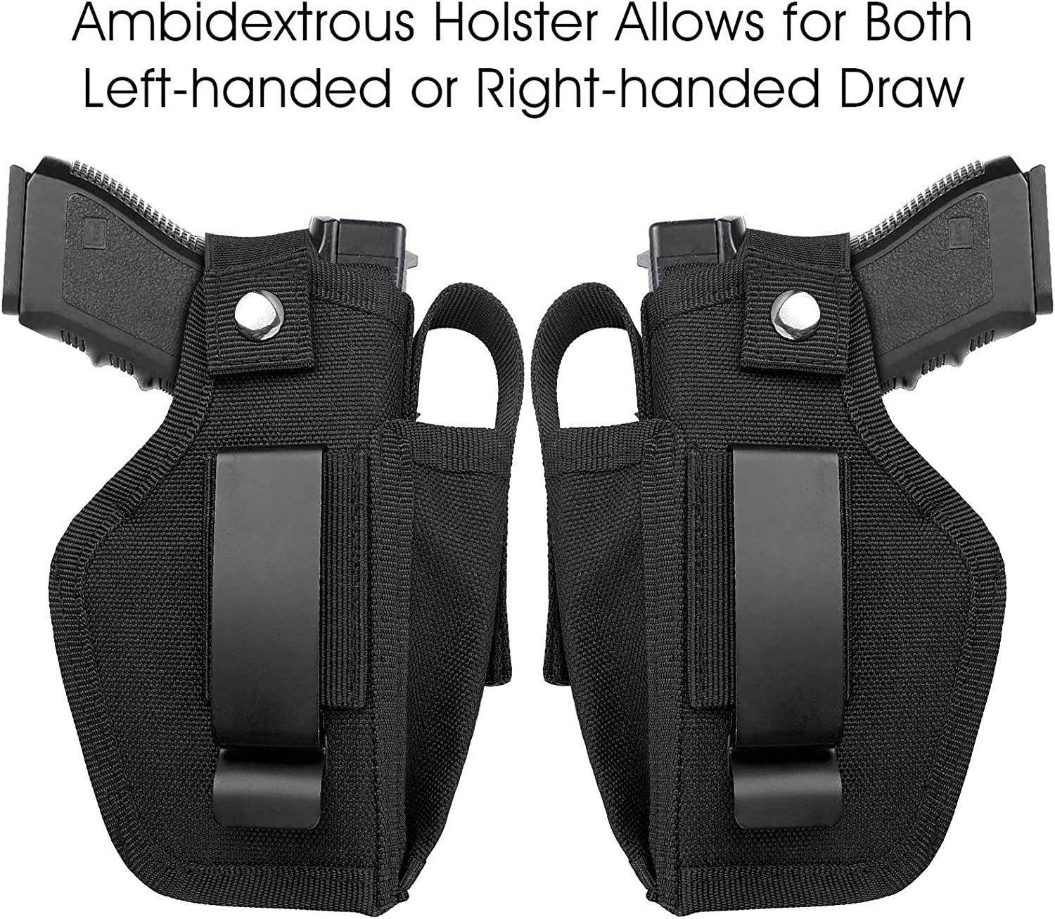 Universal Concealed Carry Gun Holster for Women and Men, Inside or Outside The Waistband with Magazine IWB Holsters Right and Left Hand Draw Fits Subcompact Compact Full Size Pistols