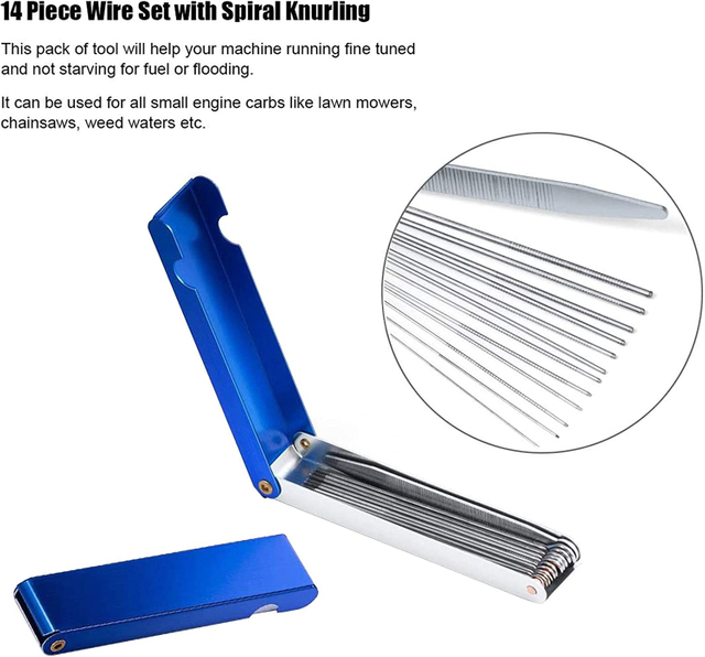 Carburetors Carbon Dirt Jet Remove Cleaner,13 Cleaning Wires Set + 10 Cleaning Needles + 5 Nylon Brushes Tool Kit for Welder Carb Chainsaw Spray Guns Torch Tips Firing Hole Stove Burner Holes