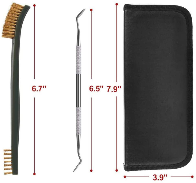 GK39 9pcs universal cleaning brush kit with cloth bag