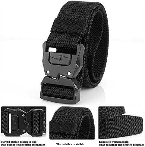 Tactical Belt for Men, Golf Web Belt for Jeans with Automatic Buckle Adjustable Tactical Nylon Mens Gun Belt