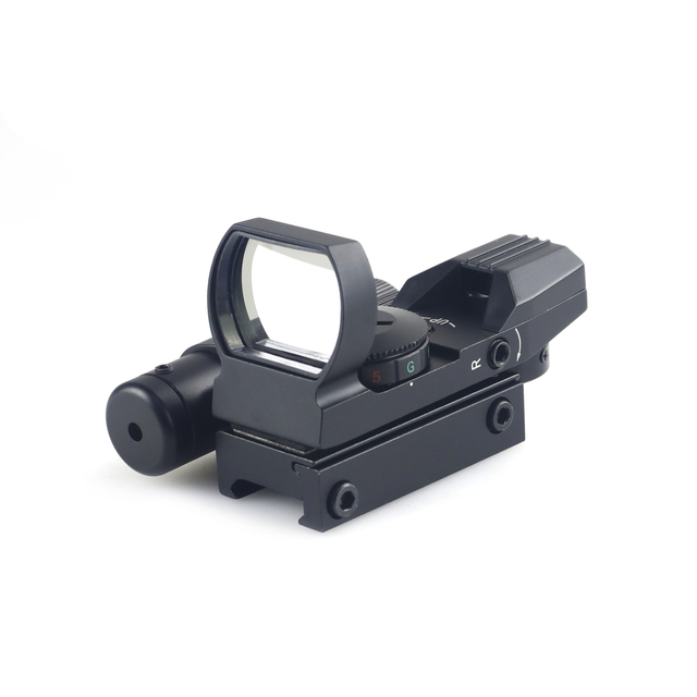 1X22X33 Reflex Sight Red Dot Sight Red Green 4 Reticle Optics with Laser and Pressure Pad Switch for 20mm Rail