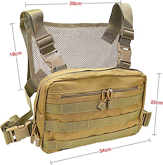Tactical Chest Rig Molle Radio Chest Harness Holder Holster Vest Front Chest Pouch Outdoor Chest Bag Chest Pack