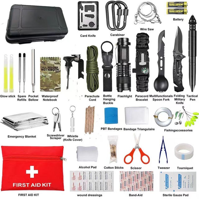 Survival Kit 34 in 1 Camping Accessories Survival Gear Outdoor Multi-Tool