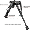 Tactical Rifle Bipod | 6-9 Inch Adjustable, Tiltable Foldable with Quick Release S-Lock