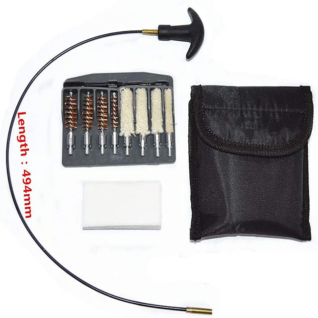 Factory Wholesale 11 Pieces Black Carrying Cloth Bag Gun Cleaning Kit for M16 AR15