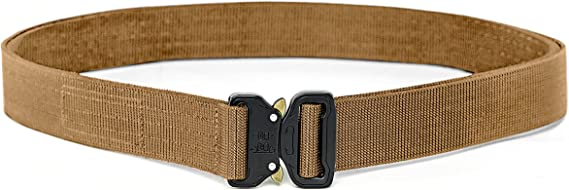 TACTICAL Heavy Duty Quick-Release EDC Belt - Stiffened 2-Ply 1.5” Nylon Gun Belt for Concealed Carry Holsters