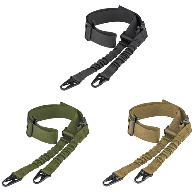 Two Points Rifle Sling with Length Adjuster Traditional Sling with Metal Hook for Outdoors