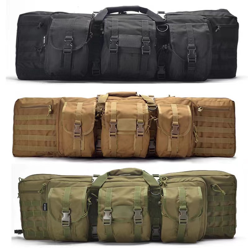 Double Long Rifle Case American Classic Tactical Soft Pistol Gun Bag Multi-Function Outdoor Carbine Gun Case Firearm Transportation & Storage Backpack - Lockable Compartment, Available Length in 28'' 