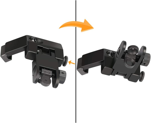 45 Degree Offset Flip Up Iron Sights for Rifle Includes Front Sight Adjustment Tool | Rapid Transition Backup Front And Rear Iron Sight BUIS Set Picatinny Rail And Weaver Rails