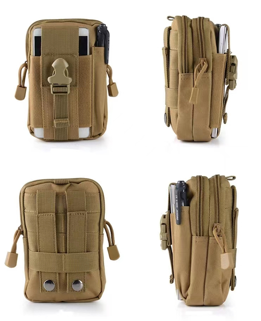 Tactical Molle Pouch Bag - EDC Utility Gadget Waist Bag Pack- Camping Hiking Outdoor Gear - Cell Phone Holster Holder 