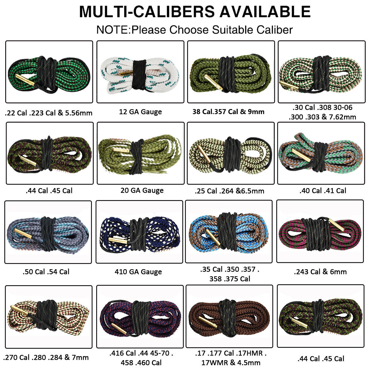 Rifle Build Cleaner Rope - Reusable and Compact for Various Caliber Sizes - Gun Cleaning Kit Supplies