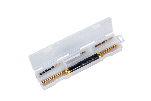 Wholesale Single Caliber Kit Bronze Plastic Box Gun Cleaning Kit 