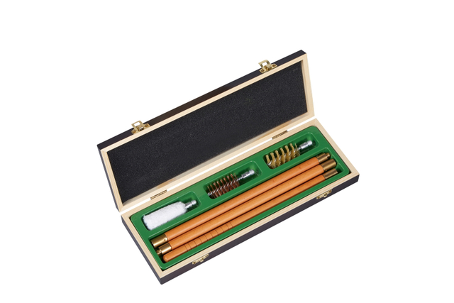 High Quality 12 Caliber Gun Cleaning Kit Set 270mm Long Gun Brush Cleaner Kit with Wooden Case