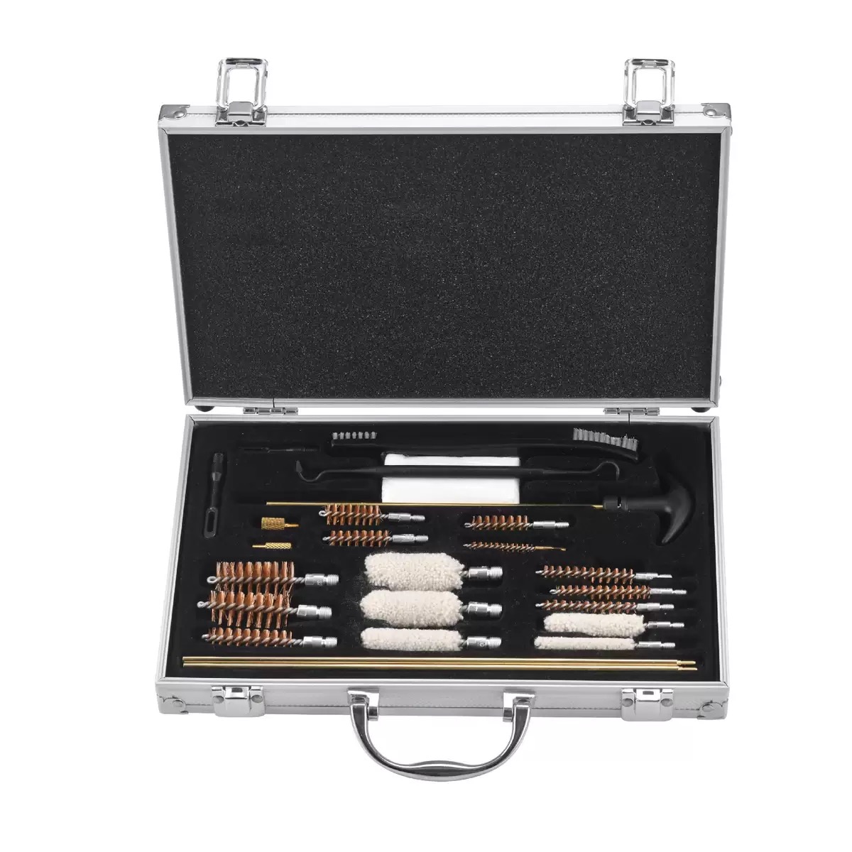 26 Pcs Airgun Rife Pistol Shotgun Universal Brass Gun Cleaning Kits With Leather Case Case for sale