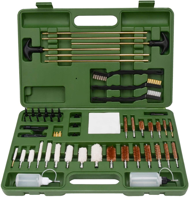 GK26 62 Pcs Universal Gun Cleaning Brush Brass Drill brush Cleaning Patch Gun Cannula Hunting Gun Cleaning Kit